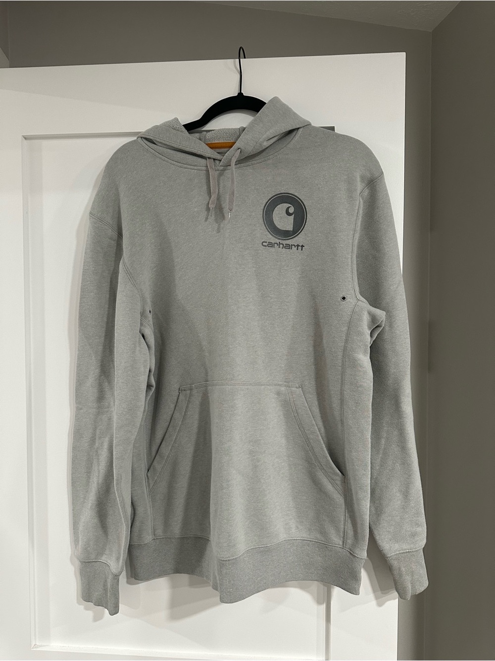 Carhartt Men's Gray Crewneck Hoodie with Chest Logo